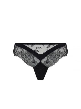 Sheer Black Lace V-Cut Thong PR2-105